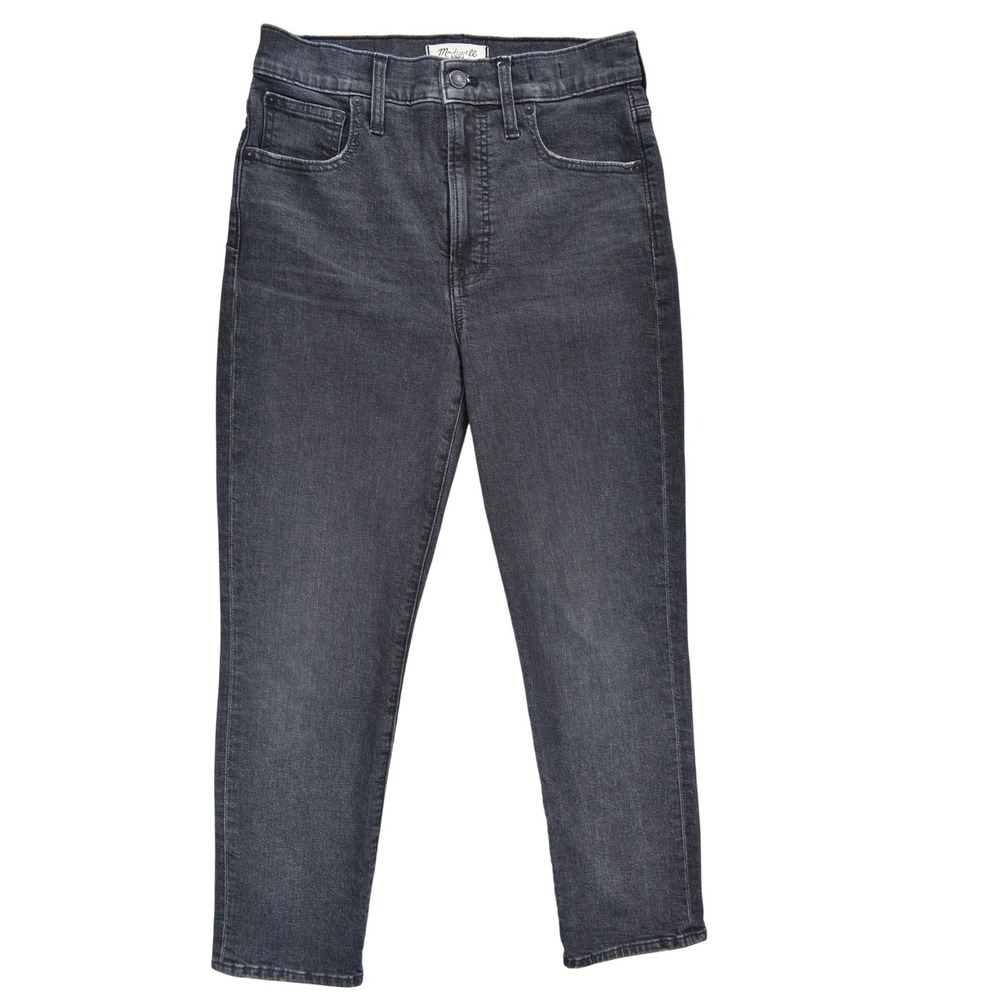 Madewell The Perfect Vintage Crop Jean Lunar Black High Rise Denim AA892 Size 27